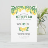 Moederdag Brunch Citrus Lemons Invitation Kaart (Staand voorkant)