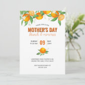 Moederdag Brunch Citrus Sinaasappels Invitation Kaart (Staand voorkant)