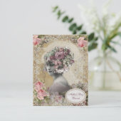 Moederdag Brunch Dame met Juwelen & Bloemen Kaart (Staand voorkant)