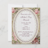 Moederdag Brunch Dame met Juwelen & Bloemen Kaart (Achterkant)