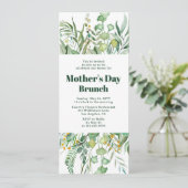 Moederdag Brunch Elegant Botanische Waterverf Kaart (Staand voorkant)