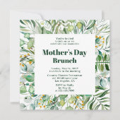 Moederdag Brunch Elegant Botanische Waterverf Kaart (Voorkant)