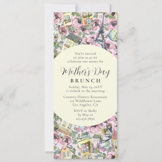 Moederdag Brunch Elegant French Paris Kaart (Voorkant)