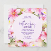 Moederdag Brunch Elegant Waterverf Flowers Kaart (Voorkant)