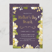 Moederdag Brunch - Elegante Bloemenuitnodiging Kaart (Voorkant / Achterkant)