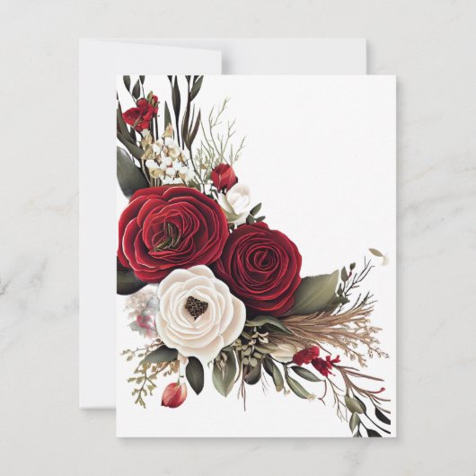 Moederdag Brunch Elegante Rode Witte Rozen Kaart (Achterkant)