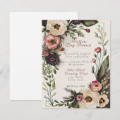 Moederdag Brunch Elegante Waterverf Bloemen Kaart (Voorkant / Achterkant)