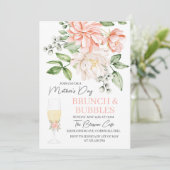 Moederdag Brunch en Bubbles Floral Kaart (Staand voorkant)