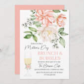 Moederdag Brunch en Bubbles Floral Kaart (Voorkant / Achterkant)