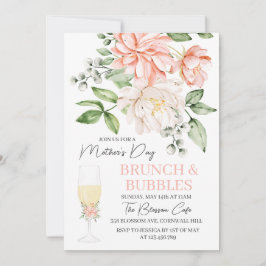 Moederdag Brunch en Bubbles Floral Kaart