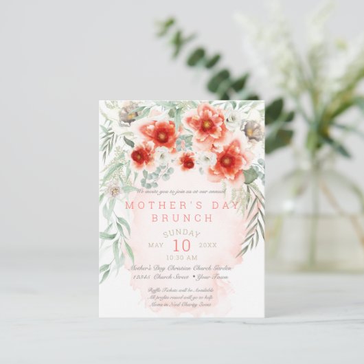 Moederdag Brunch Event for Church Group Briefkaart (Staand voorkant)