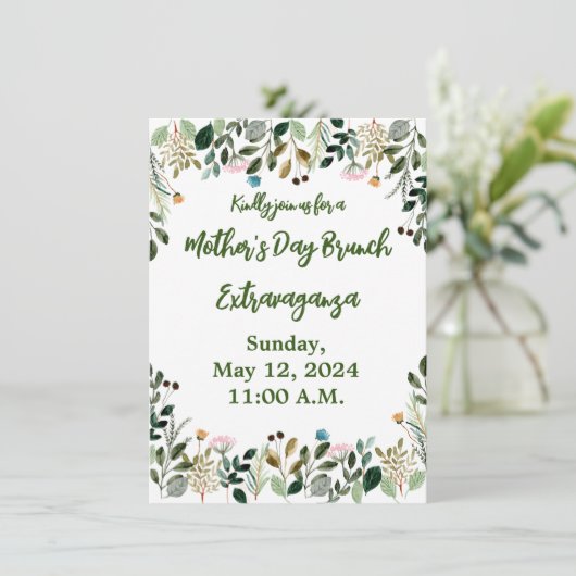 Moederdag Brunch Extravaganza uitnodiging (Staand voorkant)