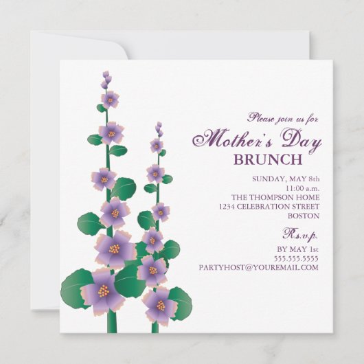 moederdag Brunch Floral Garden Invitation Kaart (Voorkant)