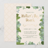 moederdag Brunch - Floral, Griekse uitnodiging (Voorkant / Achterkant)