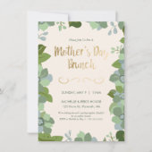 moederdag Brunch - Floral, Griekse uitnodiging (Voorkant)