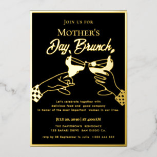Moederdag Brunch Folie Uitnodiging