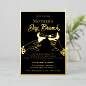 Moederdag Brunch Folie Uitnodiging (Staand Voorkant)