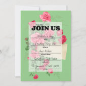 Moederdag Brunch Handwrite Uitnodiging (Voorkant)