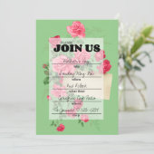 Moederdag Brunch Handwrite Uitnodiging (Staand voorkant)