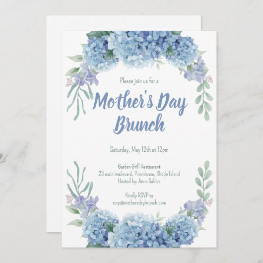 Moederdag Brunch Invitation Kaart (Voorkant / Achterkant)