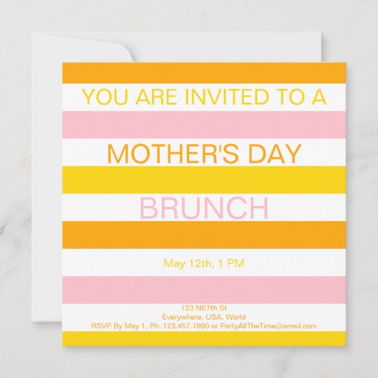 Moederdag Brunch Invitation Kaart (Voorkant)