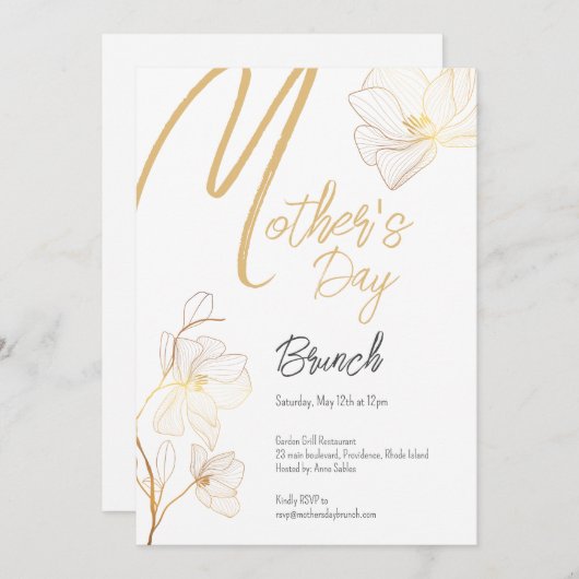 Moederdag Brunch Invitation Kaart (Voorkant / Achterkant)