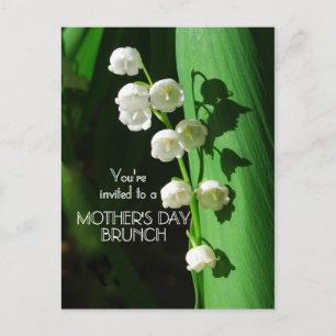 moederdag Brunch Invitation Lily of the Valley Uitnodiging Briefkaart