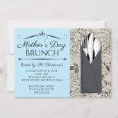 Moederdag Brunch Invitations (blauw) Kaart (Voorkant)