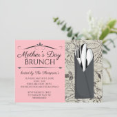 Moederdag Brunch Invitations (roze) Kaart (Staand voorkant)