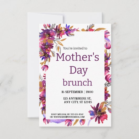 Moederdag Brunch Kaart (Voorkant)