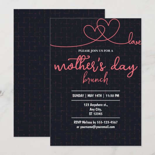 Moederdag Brunch Kaart (Voorkant / Achterkant)