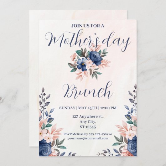 Moederdag Brunch Kaart (Voorkant / Achterkant)