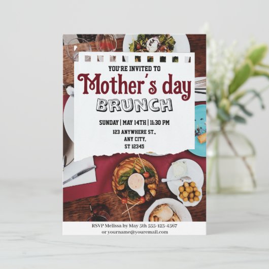 Moederdag Brunch Kaart (Staand voorkant)