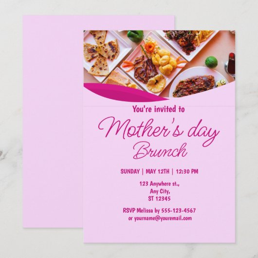 Moederdag Brunch Kaart (Voorkant / Achterkant)