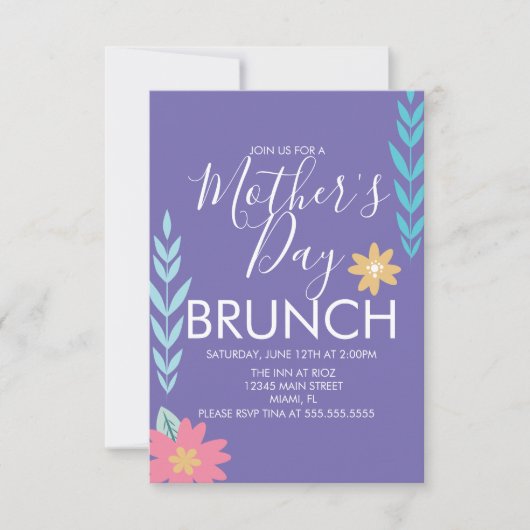 Moederdag brunch lente groen kaart (Voorkant)