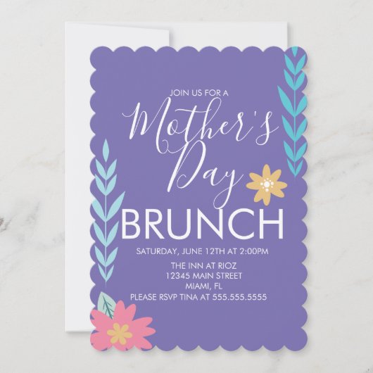 Moederdag brunch lente groen kaart (Voorkant)