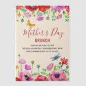 Moederdag brunch met bloemen vellum uitnodigingen (Voorkant)