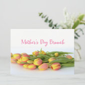 Moederdag Brunch met gele en Oranje Tulpen Kaart (Staand voorkant)