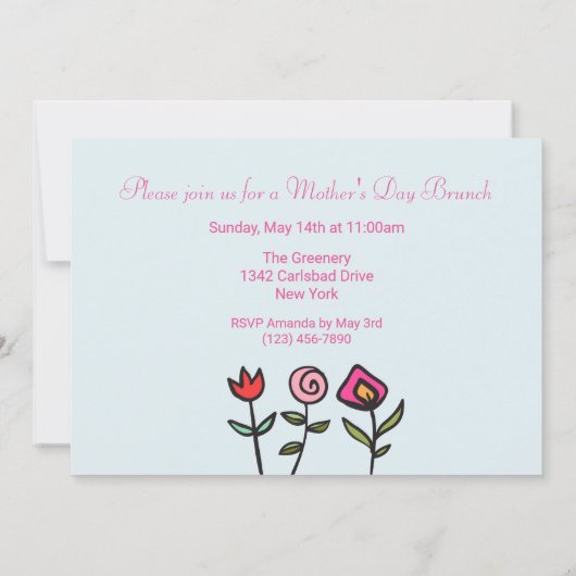 Moederdag Brunch met gele en Oranje Tulpen Kaart (Achterkant)