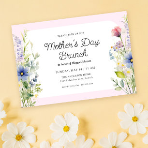 Moederdag Brunch met Lente Bloemen Kaart