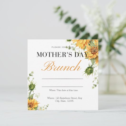 Moederdag Brunch nodigt uit Save The Date (Staand voorkant)