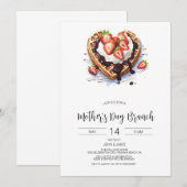 Moederdag Brunch Ontbijt Waffels Uitnodiging (Voorkant / Achterkant)