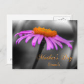 Moederdag Brunch Paars en Oranje Coneflower Briefkaart (Voorkant / Achterkant)