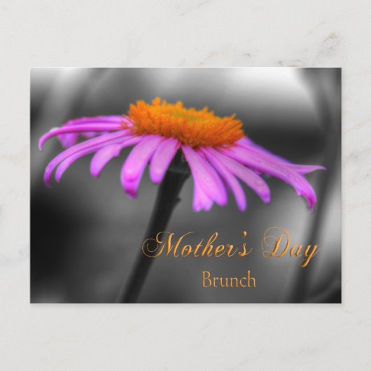Moederdag Brunch Paars en Oranje Coneflower Briefkaart (Voorkant)