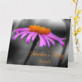 Moederdag Brunch Paars en Oranje Coneflower Kaart (Gele Bloem)