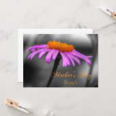 Moederdag Brunch Paars en Oranje Coneflower Kaart (Voorkant / Achterkant in situ)