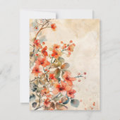 Moederdag Brunch Perzik Watercolor Bloemen Kaart (Achterkant)