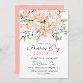 Moederdag Brunch Pink Waterverf Floral Kaart (Voorkant / Achterkant)