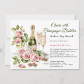 Moederdag brunch - Proost met champagne bubbel Kaart (Voorkant)