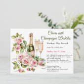 Moederdag brunch - Proost met champagne bubbel Kaart (Staand voorkant)